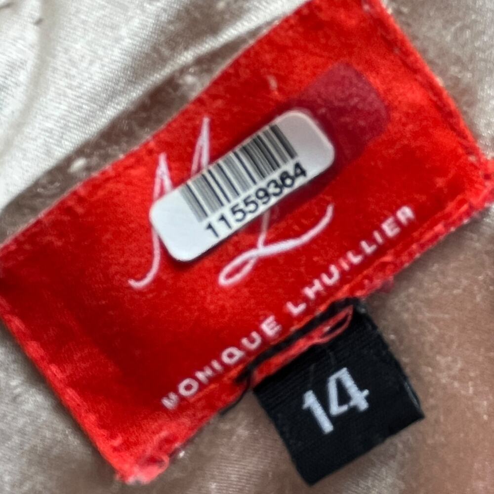 ML Monique Lhuillier Floral Lace Fit & Flare Mini Dress Lined Magenta Women's 14 - Picture 7 of 7